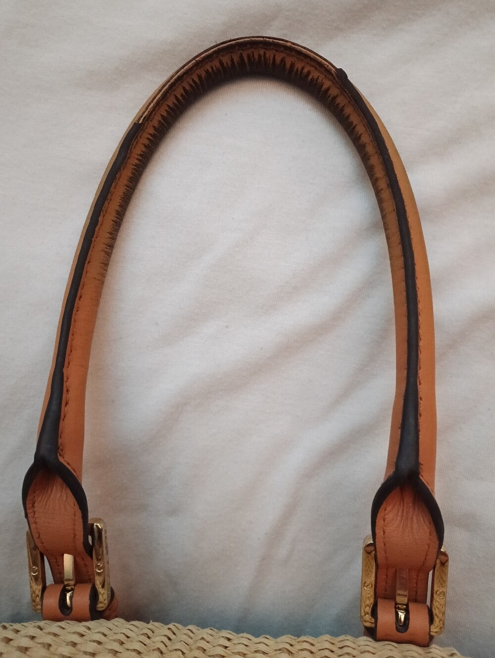 Tory Burch Navy Canvas & Natural Raffia Satchel - Picture 14 of 16